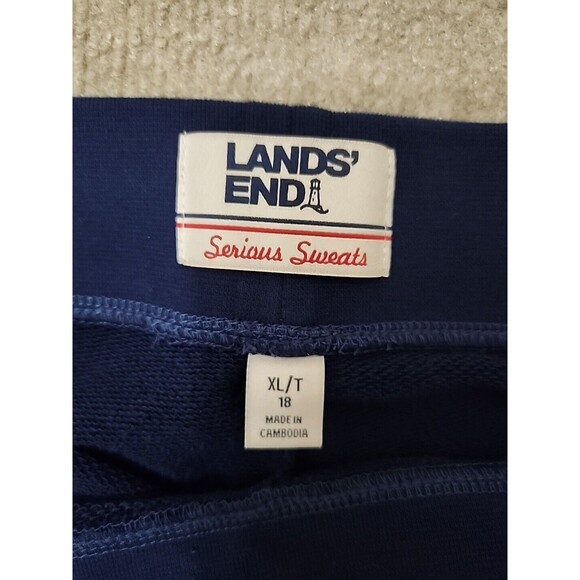 Lands End Serious Sweats Pants Womens XL Tall 18 Navy Blue Wide Leg NWOT - Picture 4 of 6